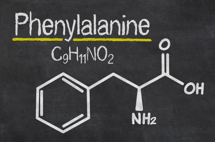Wzór fenyloalaniny lub fenyloalaniny Źródło: thinkstock photos Wzór chemiczny fenyloalaniny