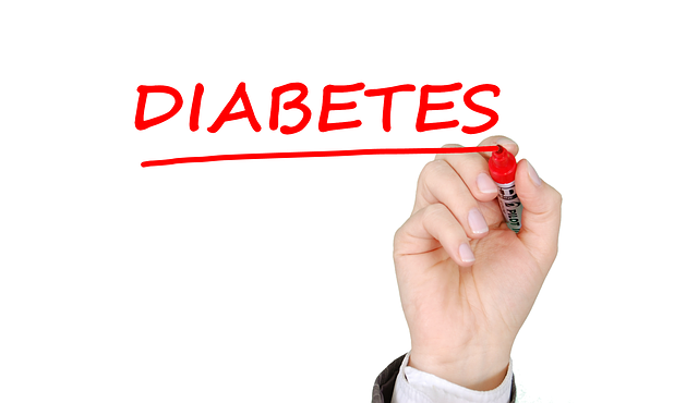 Napis Diabetes w kolorze czerwonym